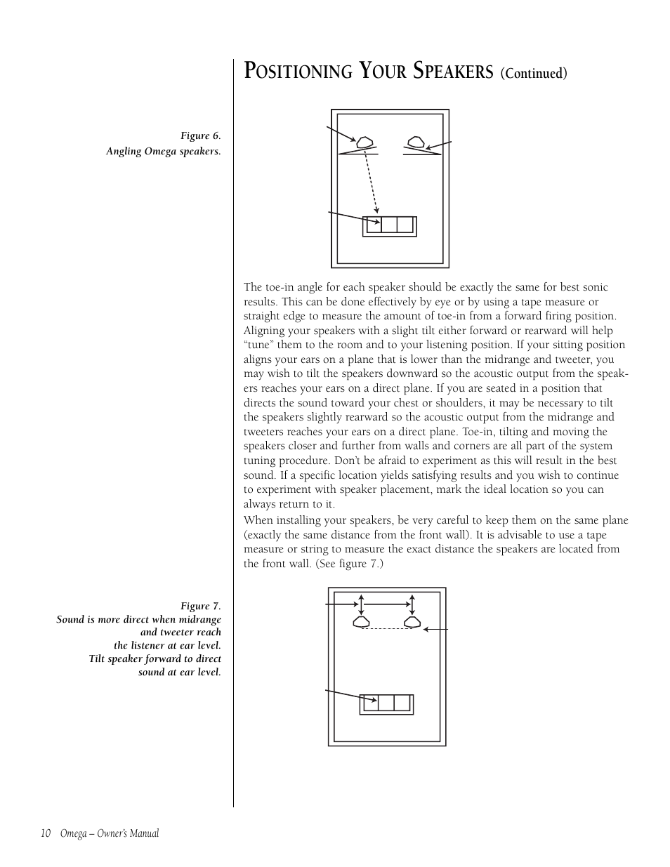 Ositioning, Peakers, Continued) | Infiniti OMEGA 9301297-001 User Manual | Page 10 / 16