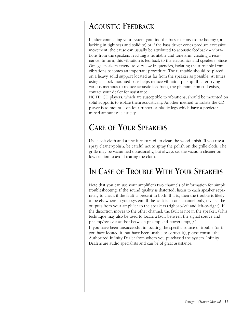 Infiniti OMEGA 9301297-001 User Manual | Page 15 / 16