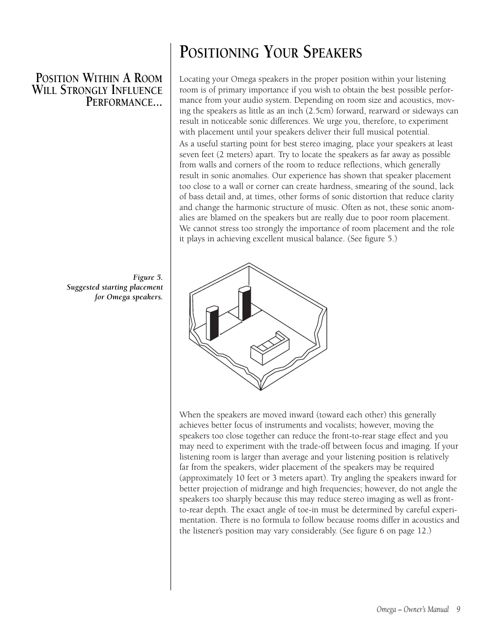 Ositioning, Peakers | Infiniti OMEGA 9301297-001 User Manual | Page 9 / 16