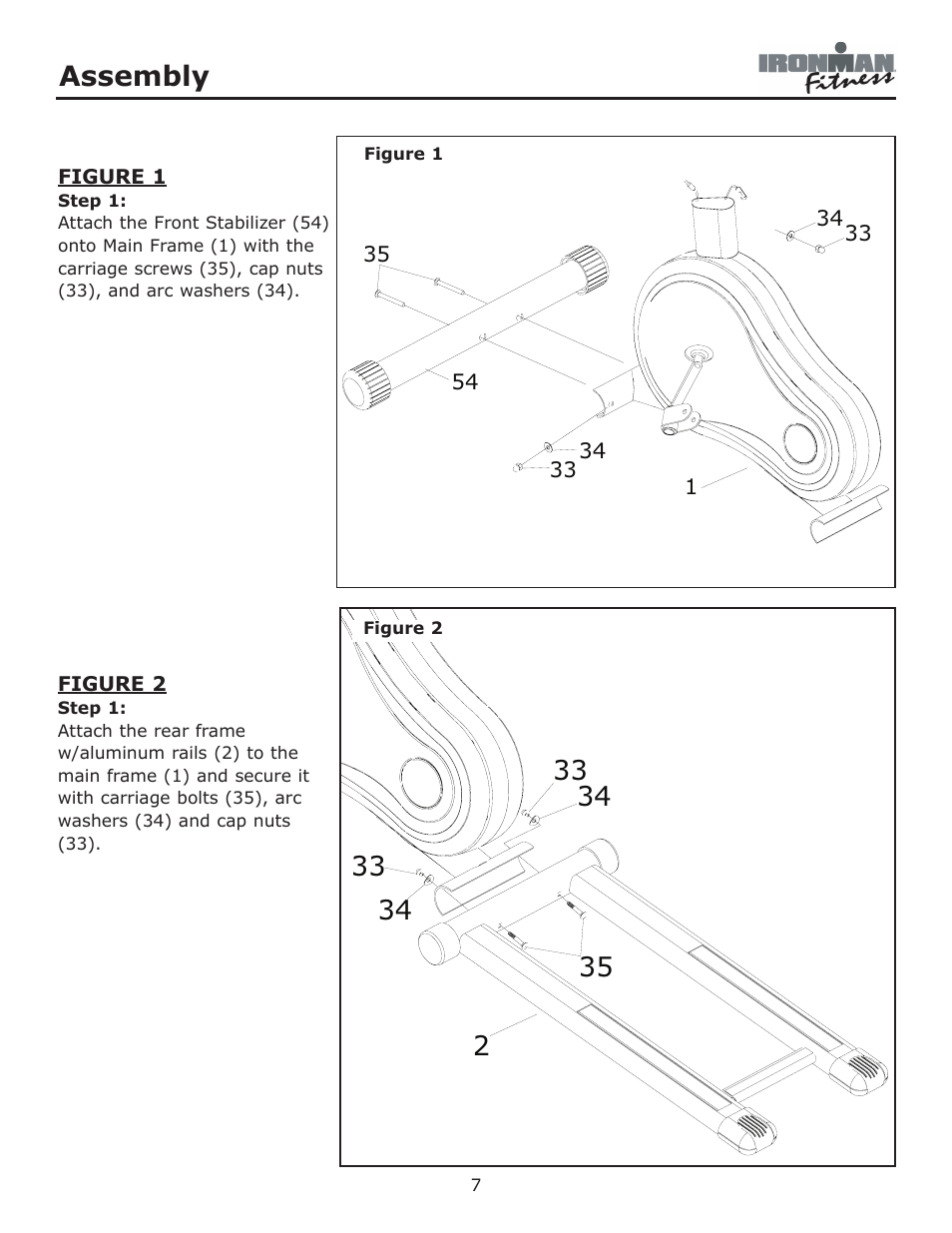 Assembly | Ironman Fitness Ironman Elliptical 125E User Manual | Page 7 / 24