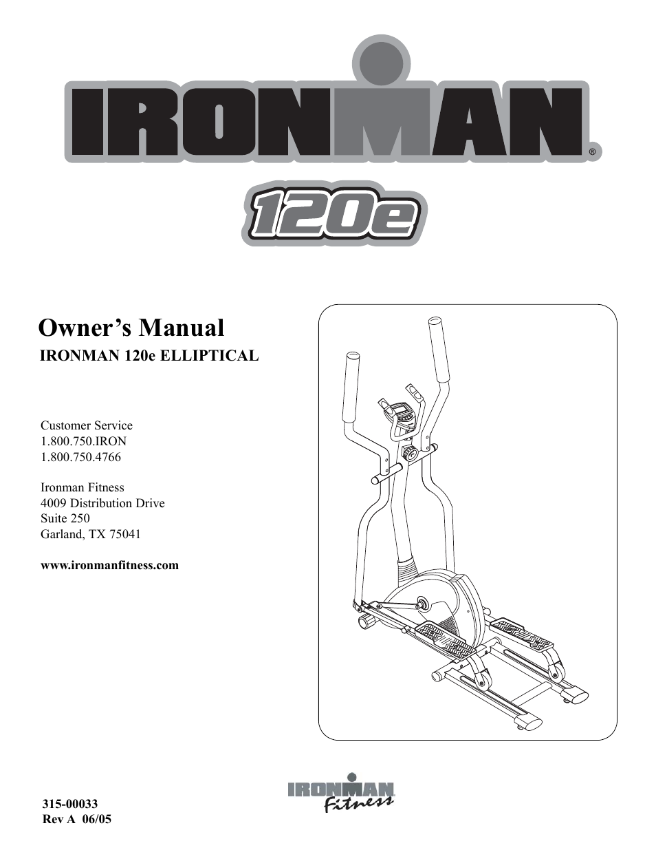 Ironman Fitness IRONMAN 120e User Manual | 18 pages