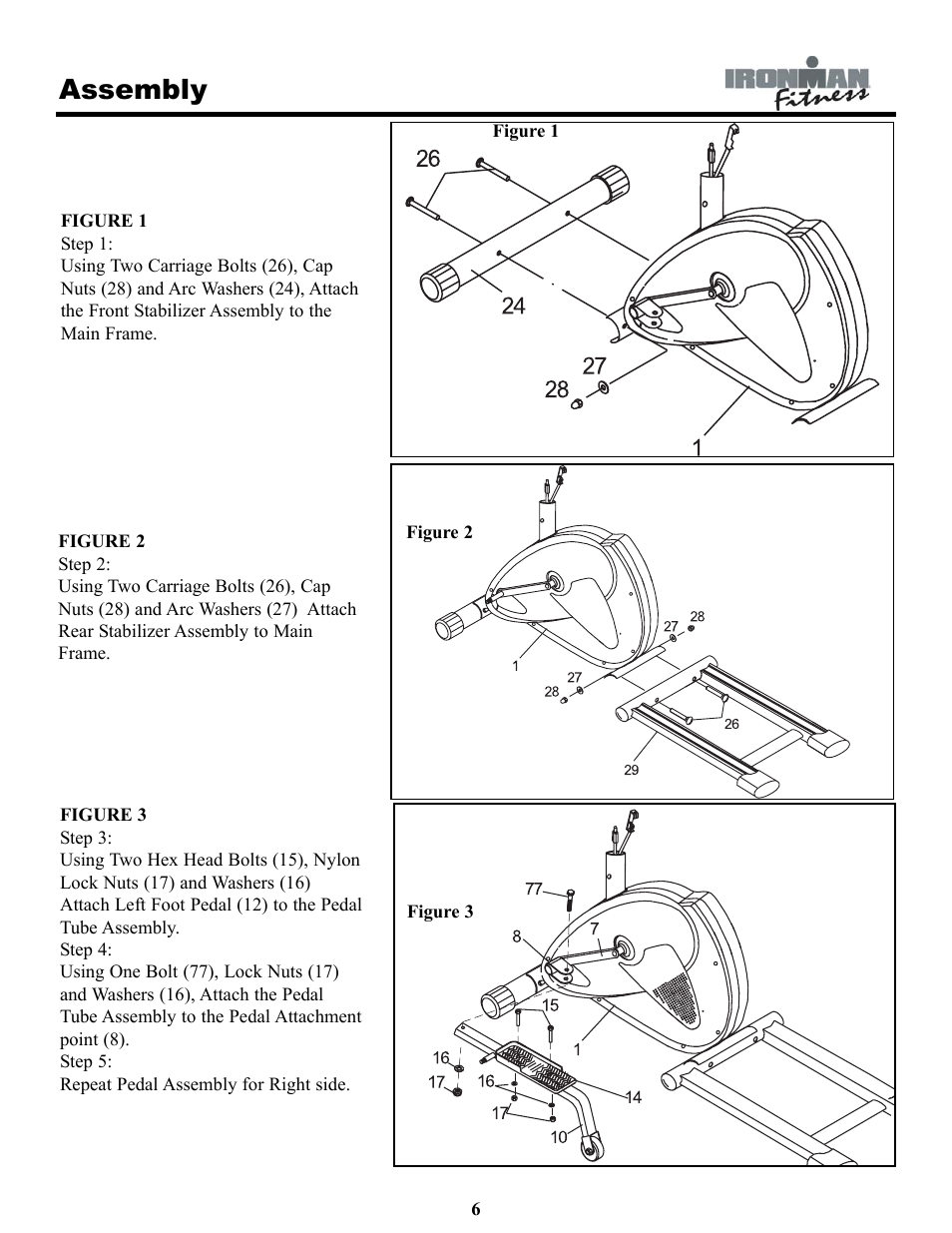 Assembly | Ironman Fitness IRONMAN 120e User Manual | Page 6 / 18