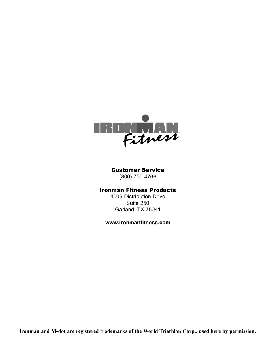 Ironman Fitness 320t User Manual | Page 31 / 31