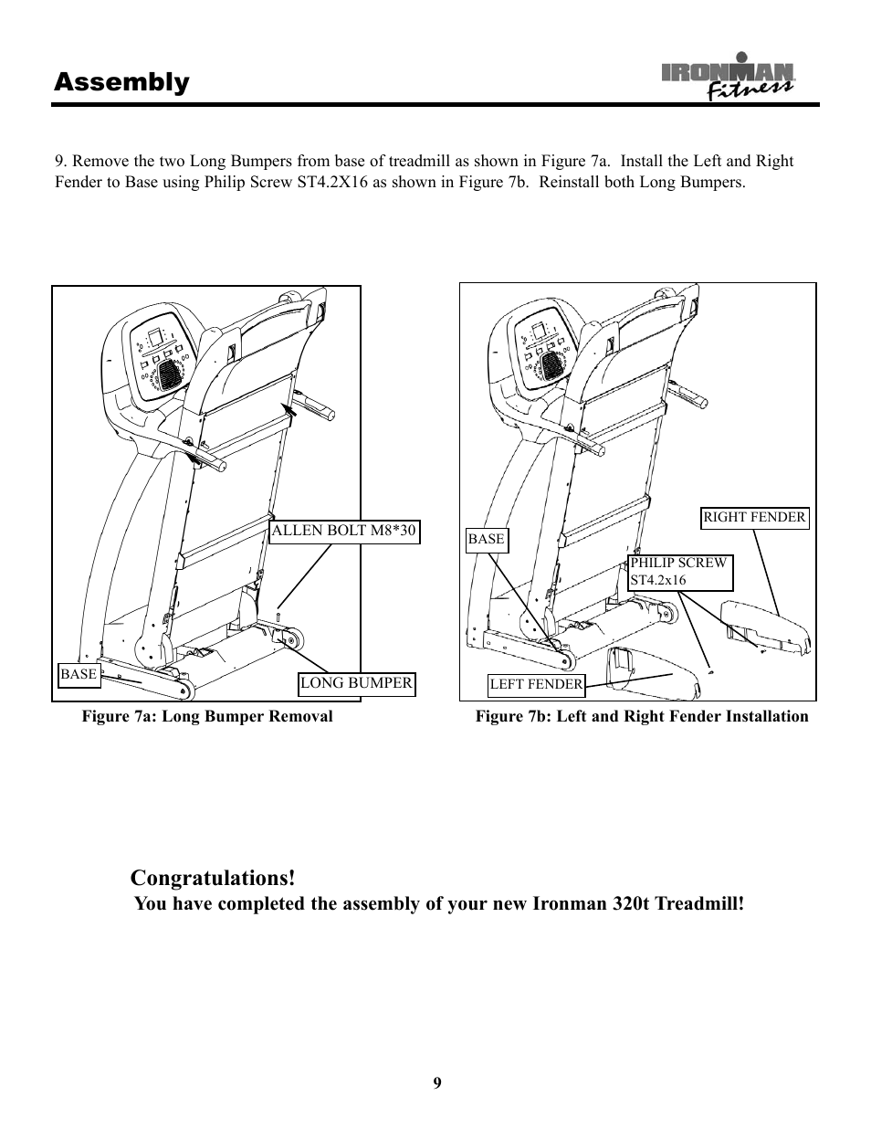 Assembly | Ironman Fitness 320t User Manual | Page 9 / 31