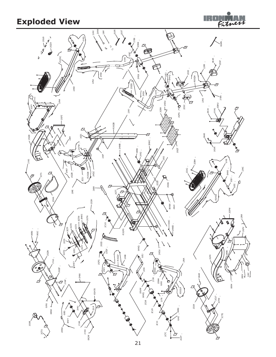 Exploded view | Ironman Fitness Achiever User Manual | Page 21 / 23