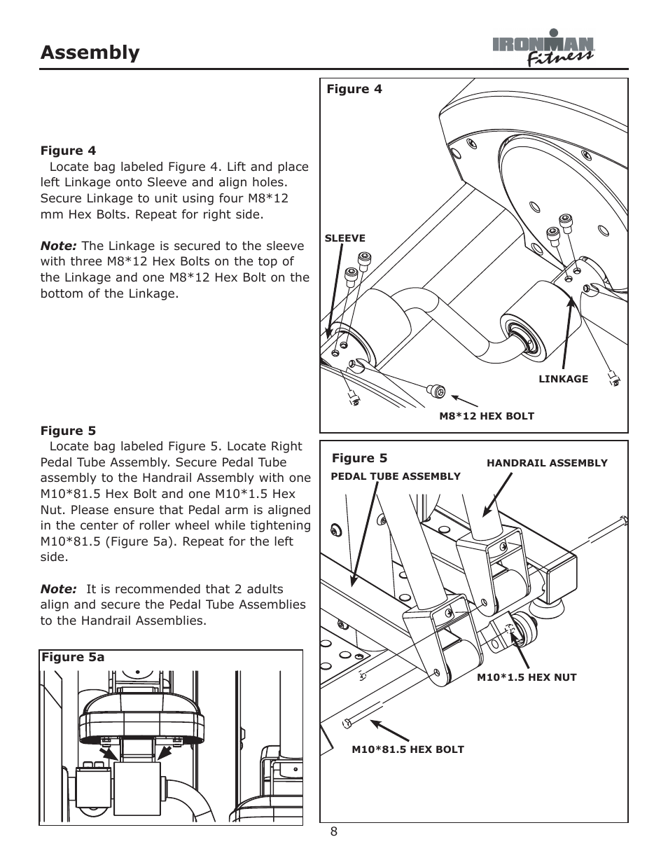 Figure 4 - 5, Assembly | Ironman Fitness Achiever User Manual | Page 8 / 23