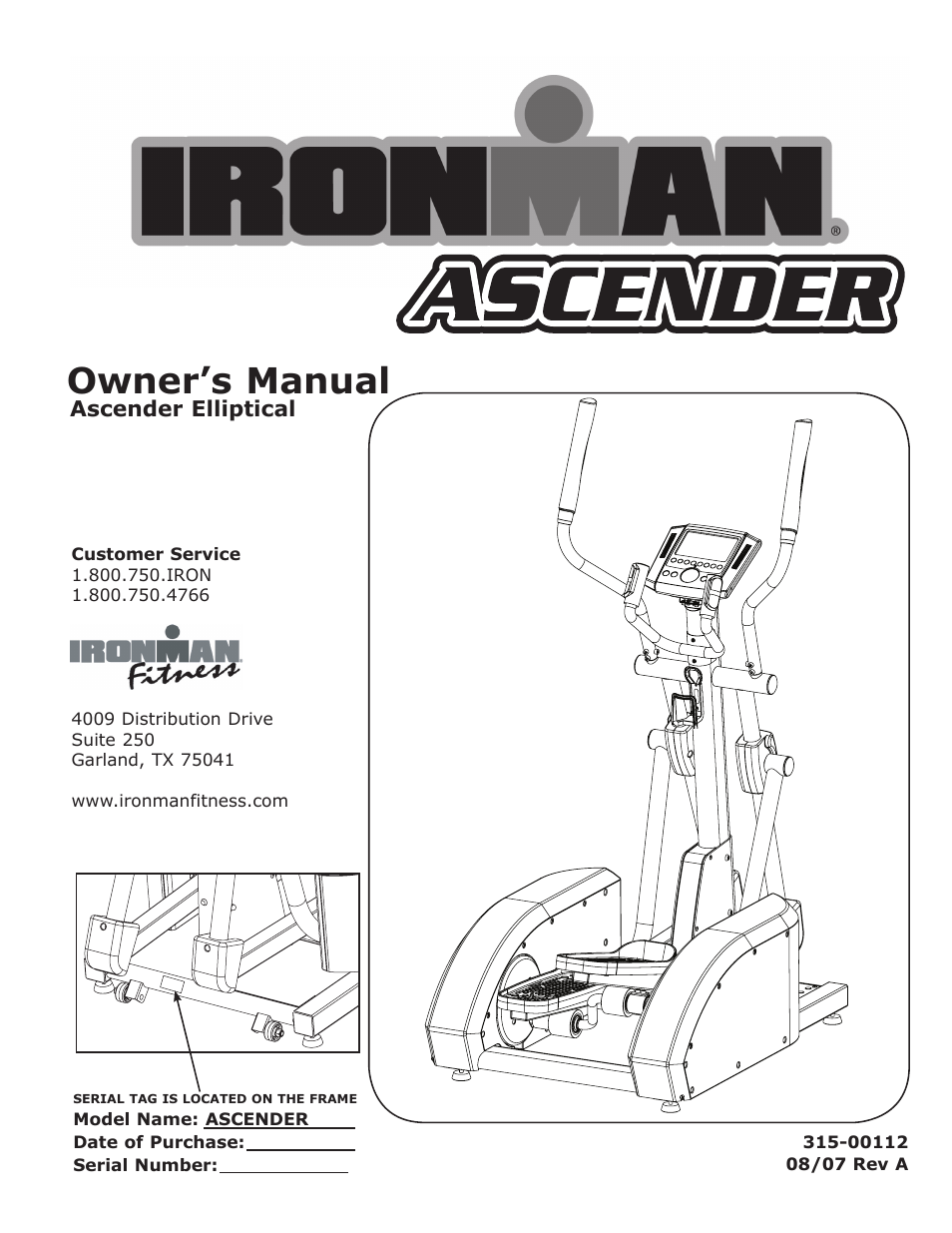 Ironman Fitness ASCENDER User Manual | 20 pages