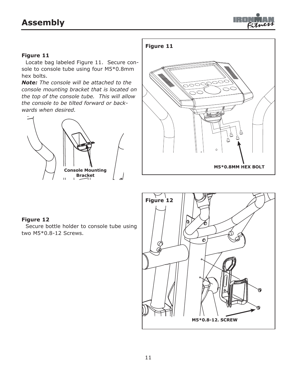 Assembly | Ironman Fitness ASCENDER User Manual | Page 11 / 20