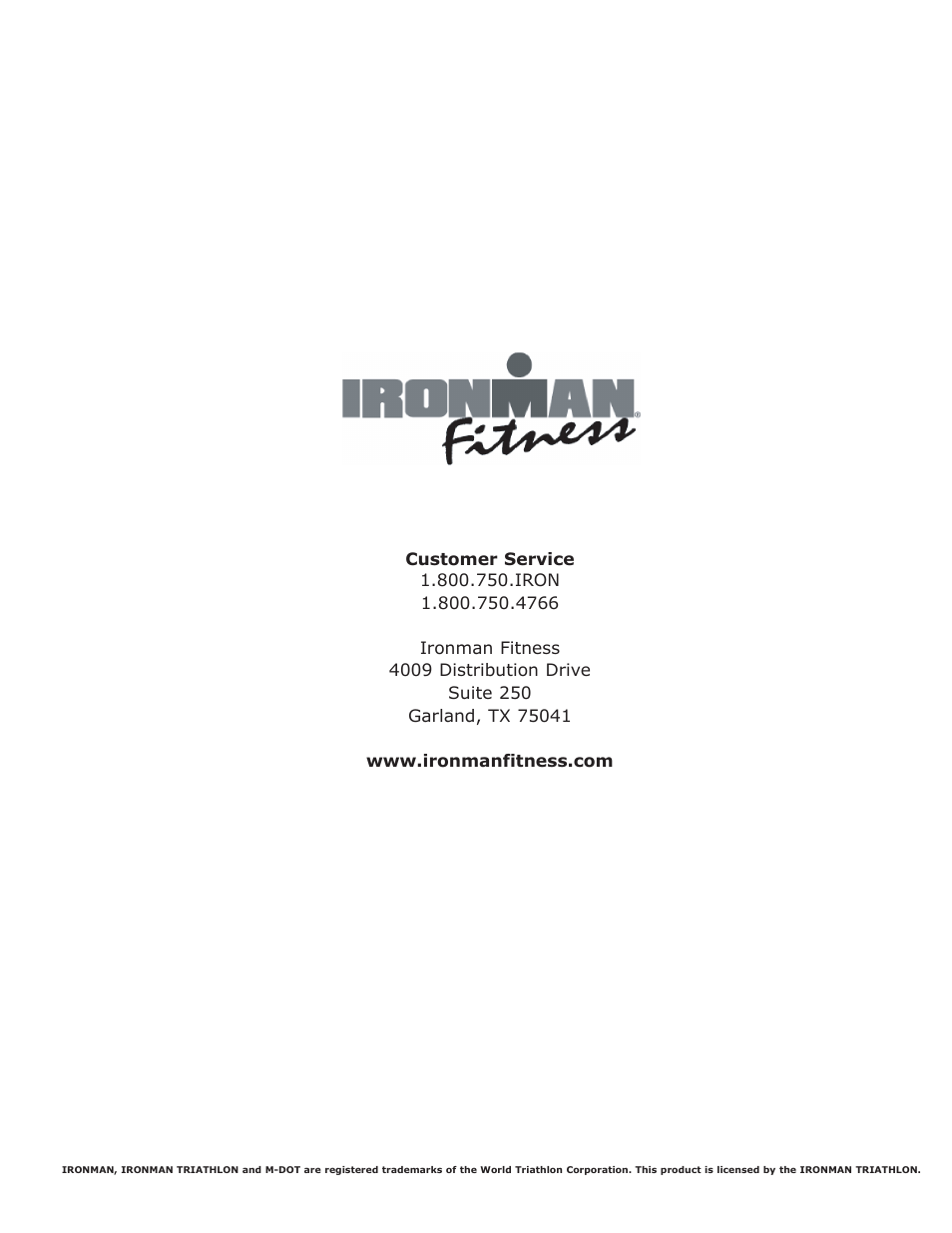 Ironman Fitness ASCENDER User Manual | Page 20 / 20