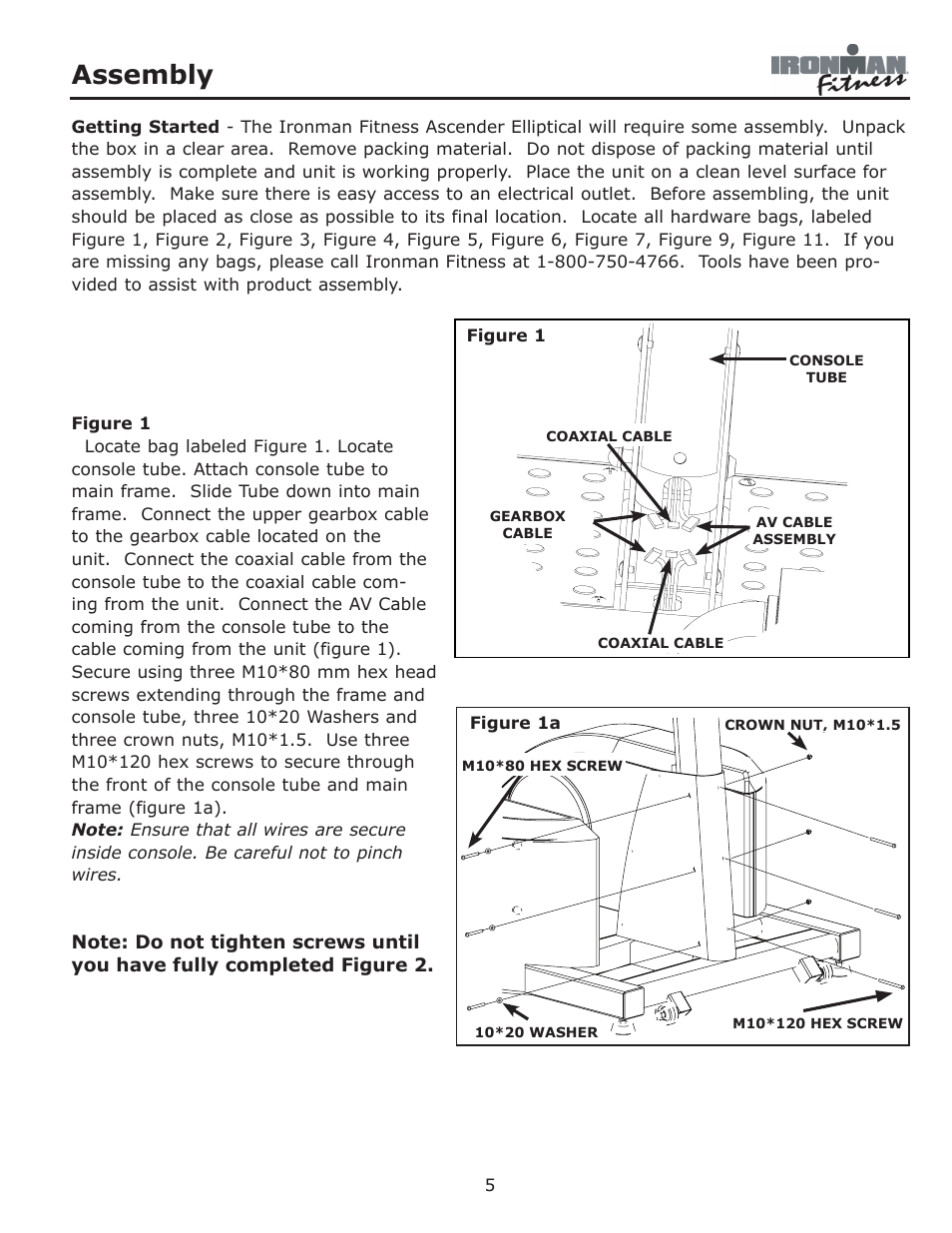 Assembly | Ironman Fitness ASCENDER User Manual | Page 5 / 20