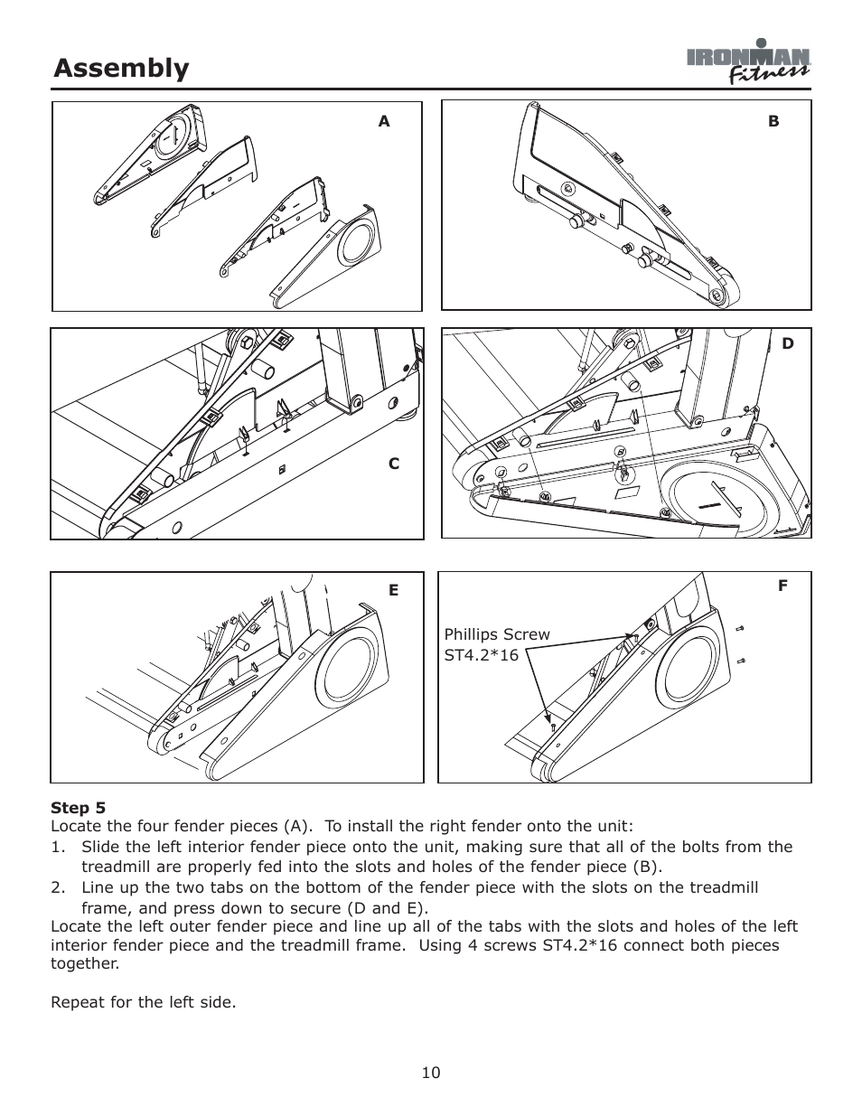 Assembly | Ironman Fitness Envision User Manual | Page 10 / 32