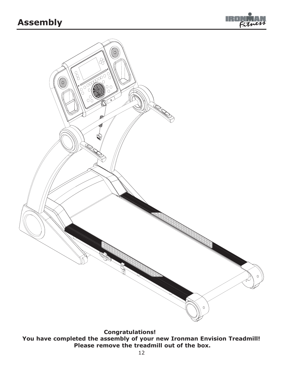 Assembly | Ironman Fitness Envision User Manual | Page 12 / 32