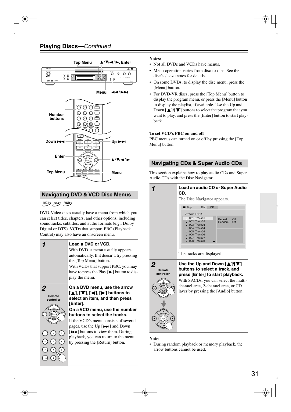 Playing discs —continued | Integra DPS-6.7 User Manual | Page 31 / 64