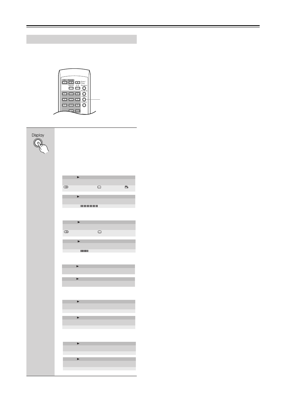 Playing discs —continued, Displaying disc information, Display | Integra DPS-5.4 User Manual | Page 38 / 60
