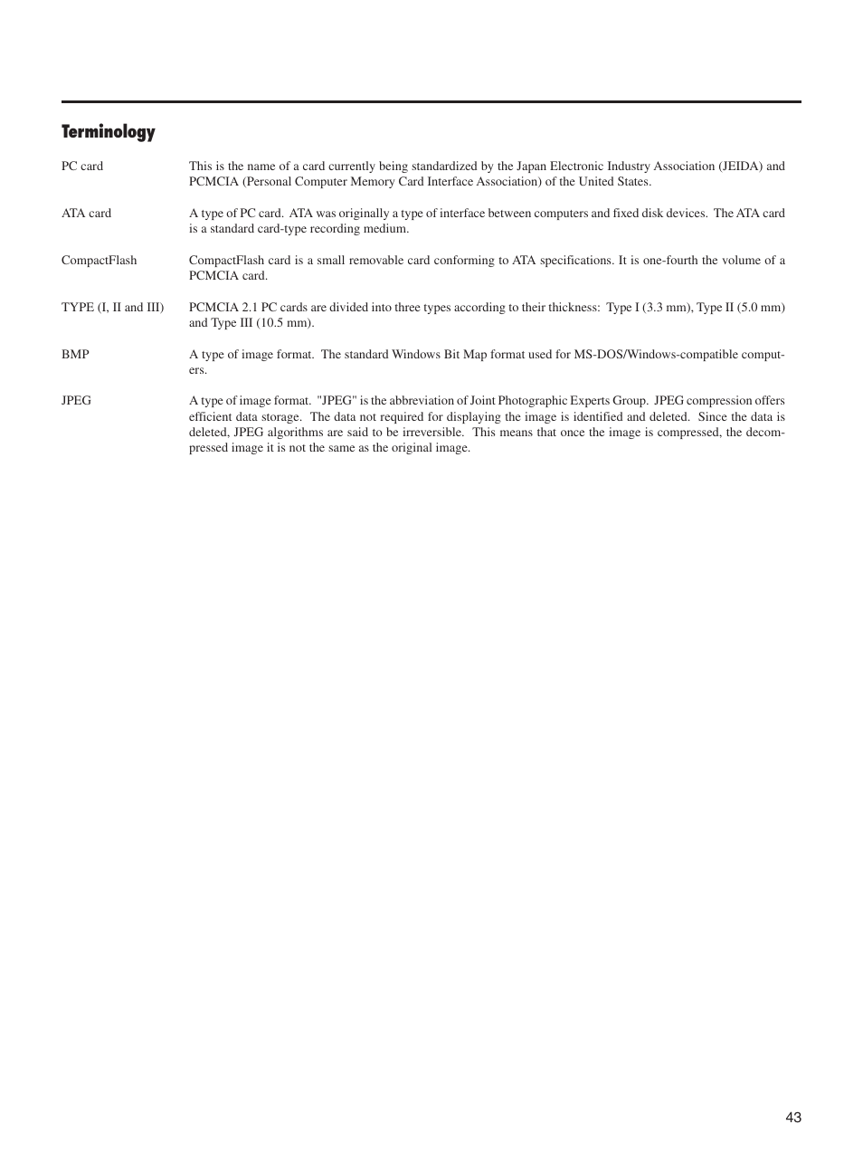 Terminology | Integra DLV-100 User Manual | Page 43 / 52