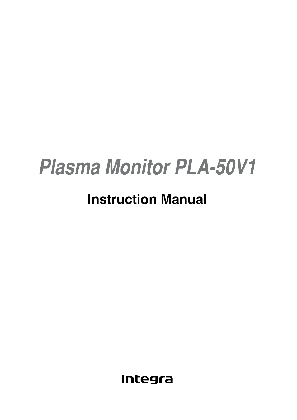 Integra PLA-50V1 User Manual | 57 pages