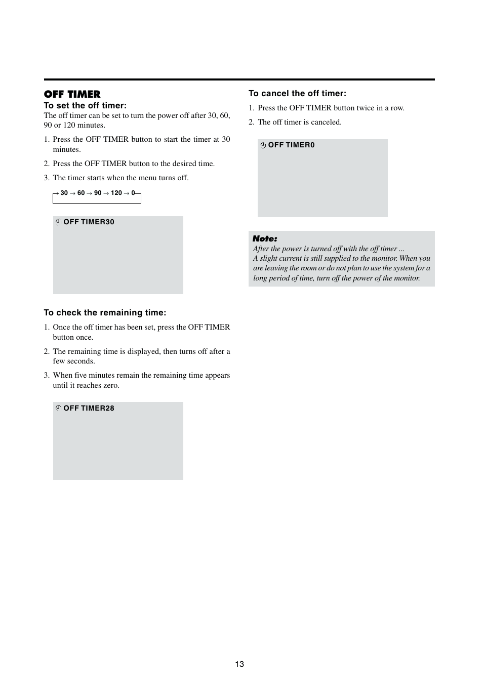 Off timer | Integra PLA-50V1 User Manual | Page 19 / 57