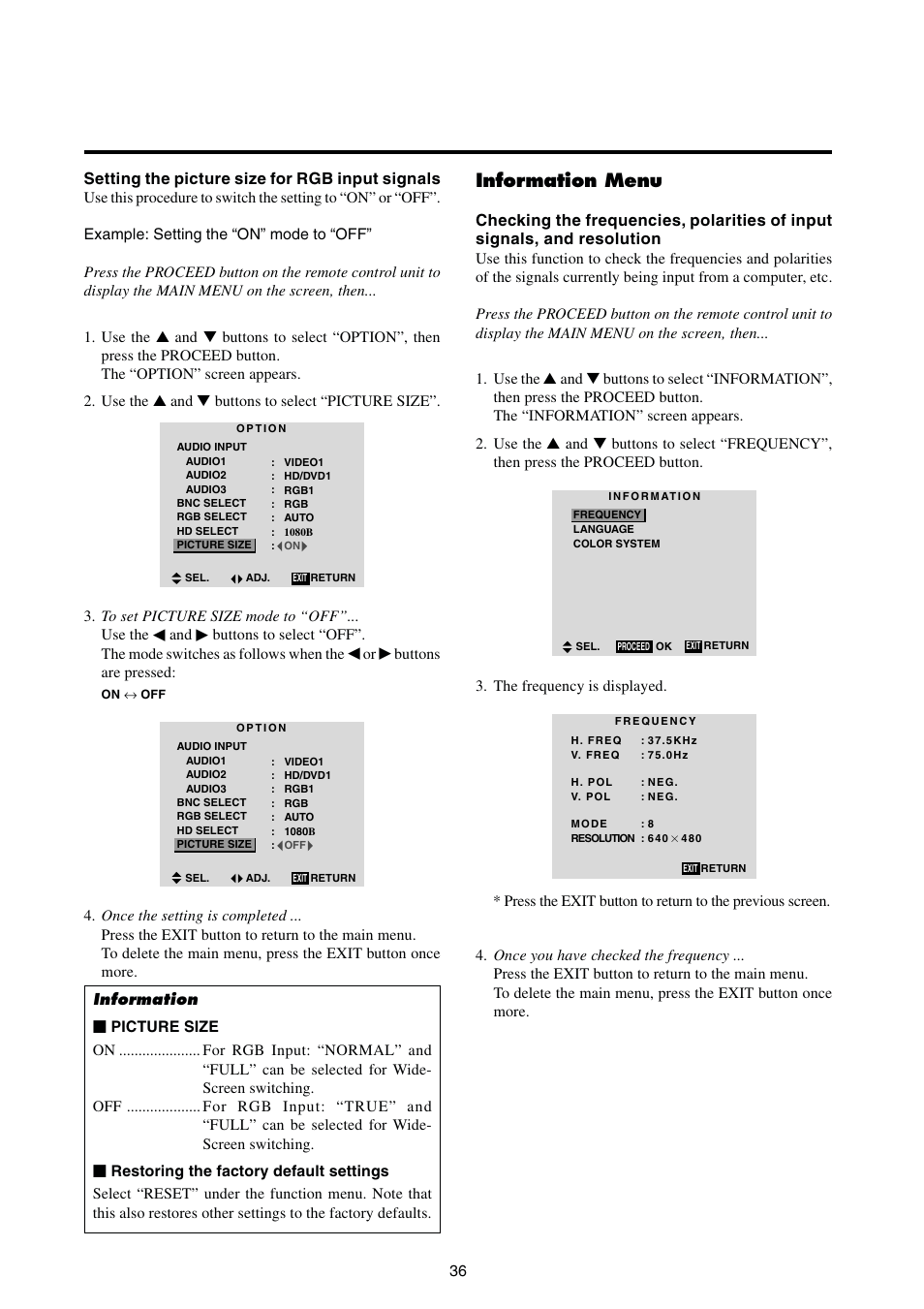 Information menu | Integra PLA-50V1 User Manual | Page 42 / 57
