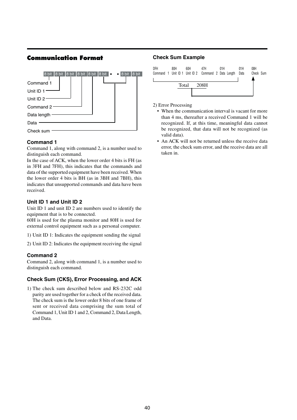 Communication format | Integra PLA-50V1 User Manual | Page 46 / 57