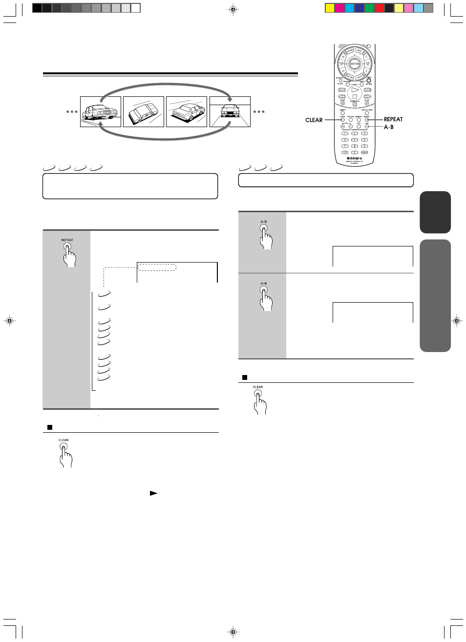 Playing repeatedly, Repeating a title, group, chapter, or track, Repeating a specific segment | Integra DPS-9.1 User Manual | Page 27 / 64