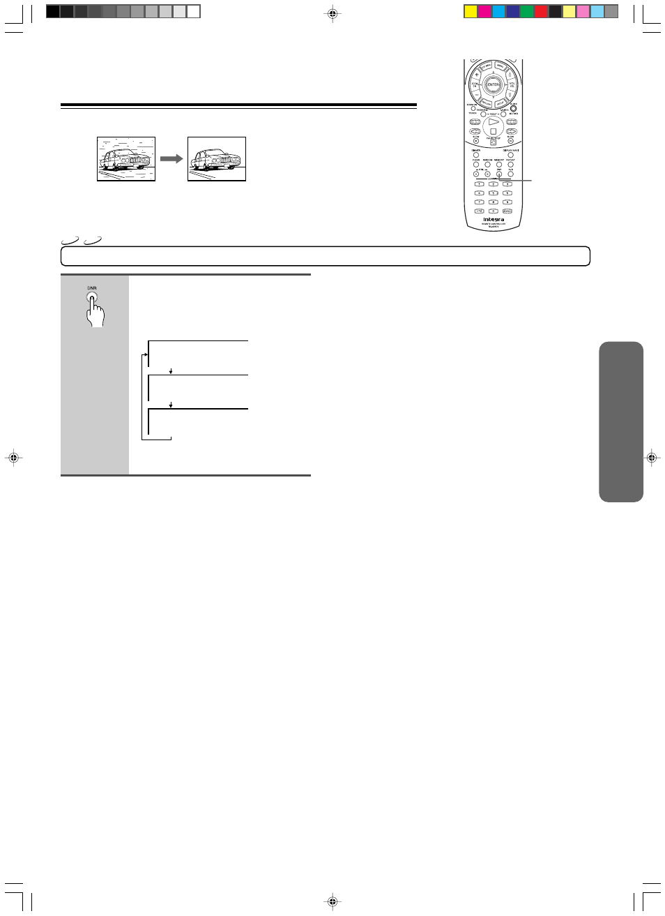 Improving picture quality, Selecting dnr picture enhancement | Integra DPS-9.1 User Manual | Page 31 / 64