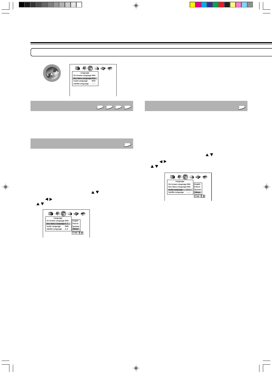 Customizing the function settings, On-screen language, Disc menu language | Integra DPS-9.1 User Manual | Page 50 / 64