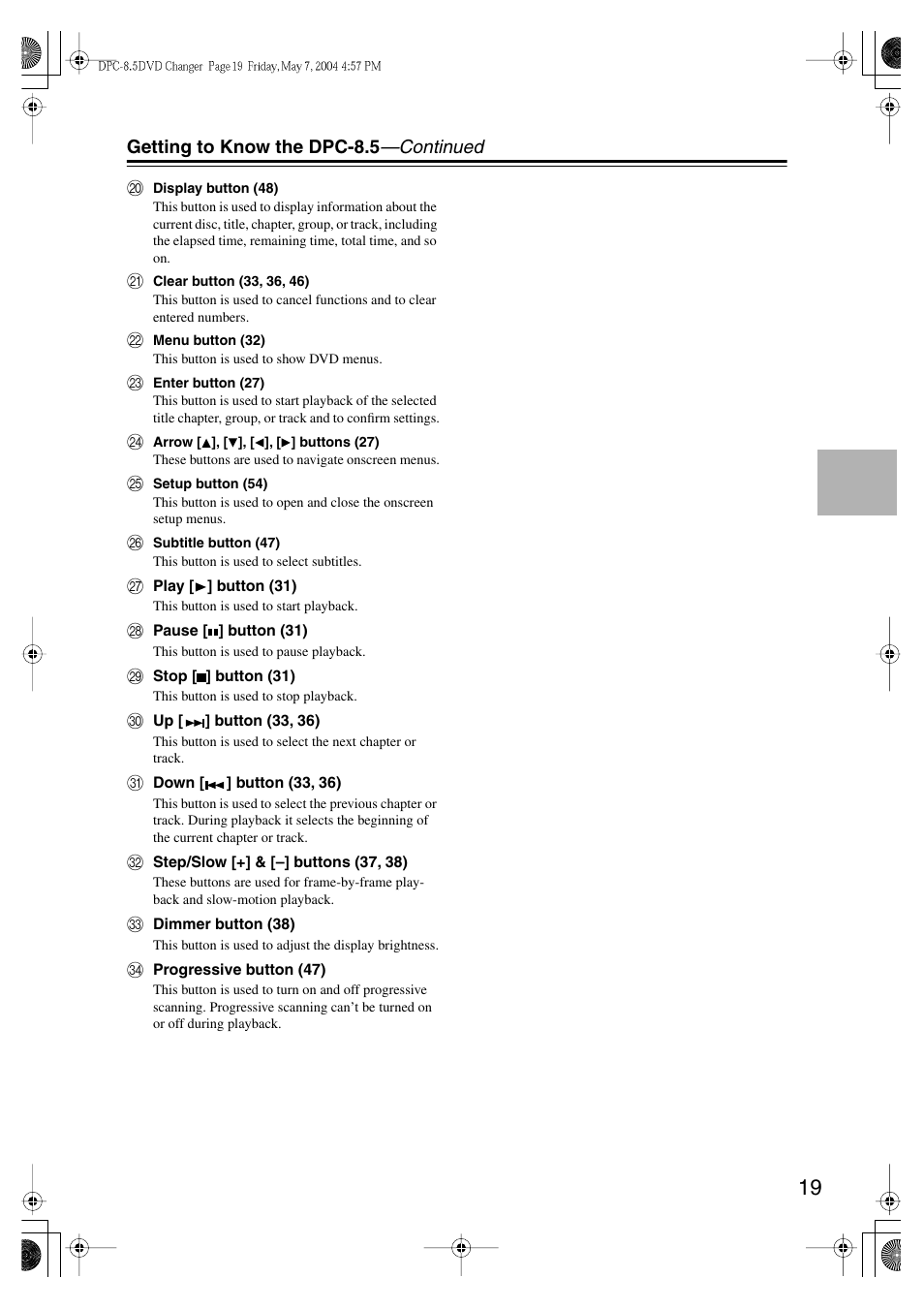 Integra DPC-8.5 User Manual | Page 19 / 68