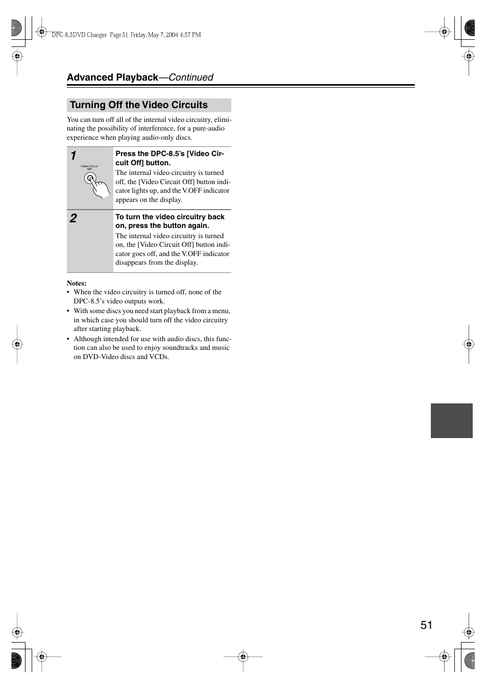 Integra DPC-8.5 User Manual | Page 51 / 68