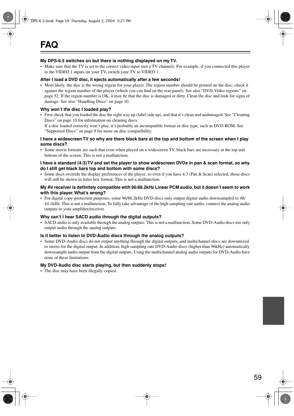 Integra DPS-6.5 User Manual | Page 59 / 64