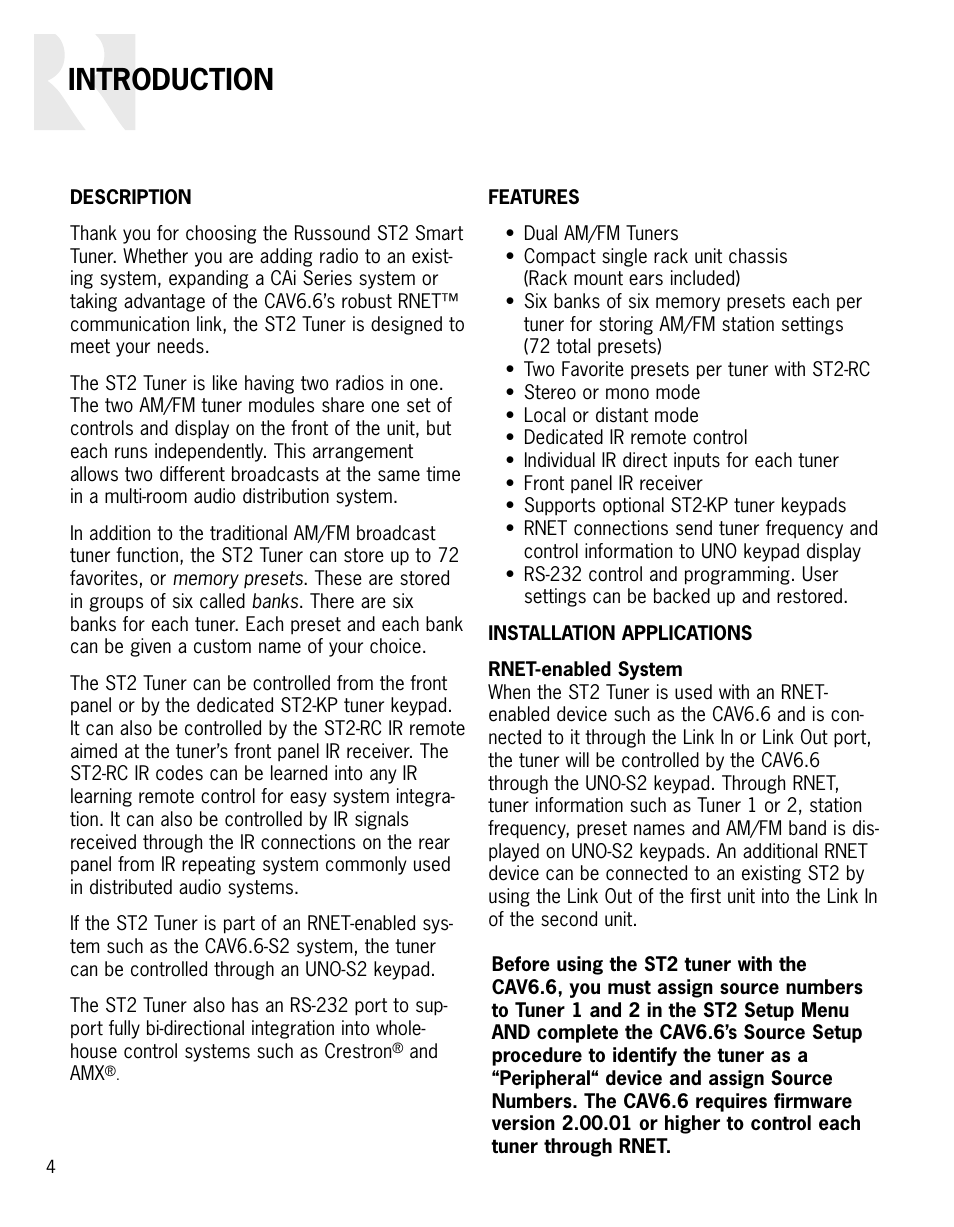 Introduction | Integra ST2 User Manual | Page 4 / 28