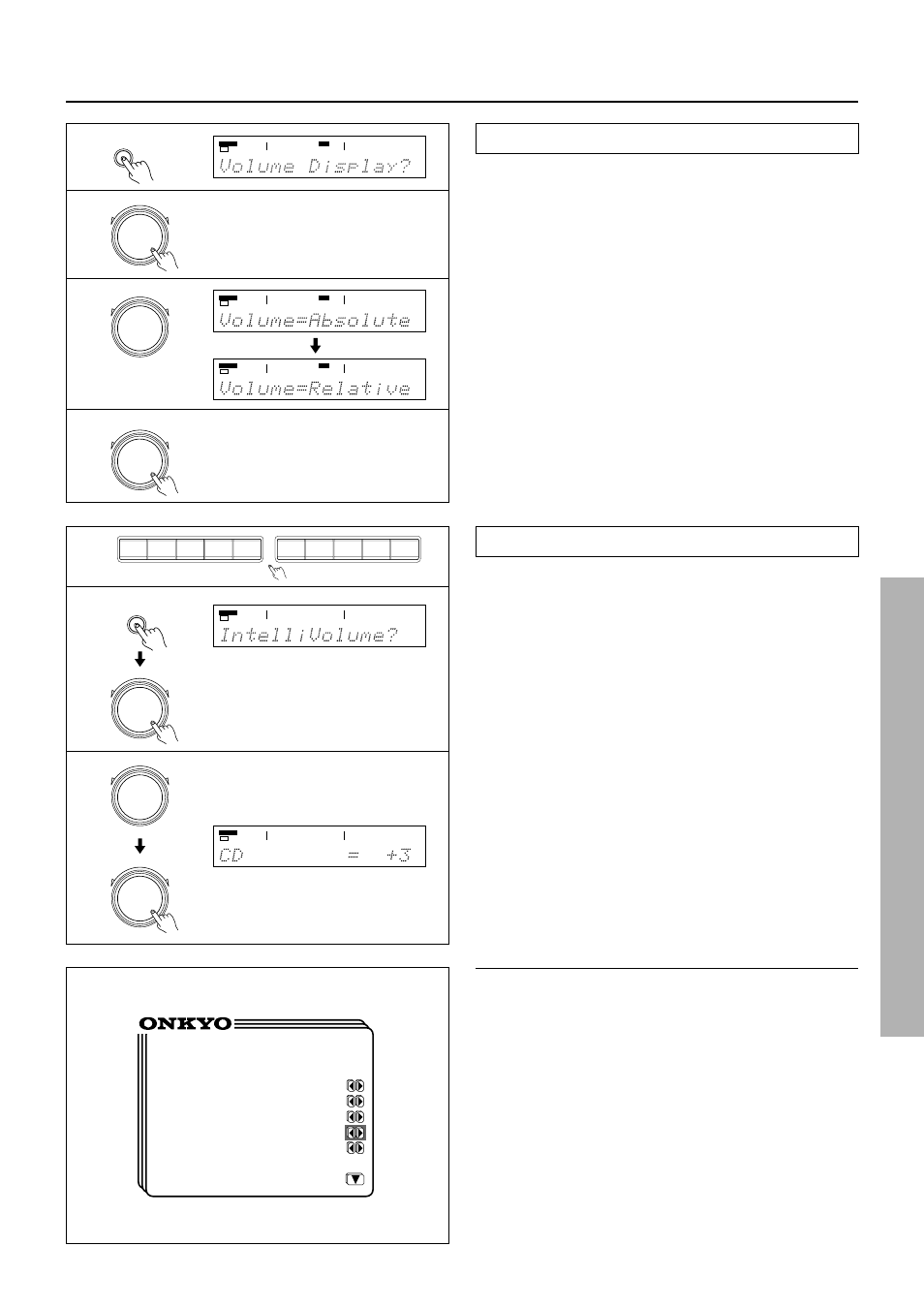 Other setup operations, Volume display method setup, Intellivolume setup | Using the on-screen display | Integra DTR-7 User Manual | Page 43 / 64