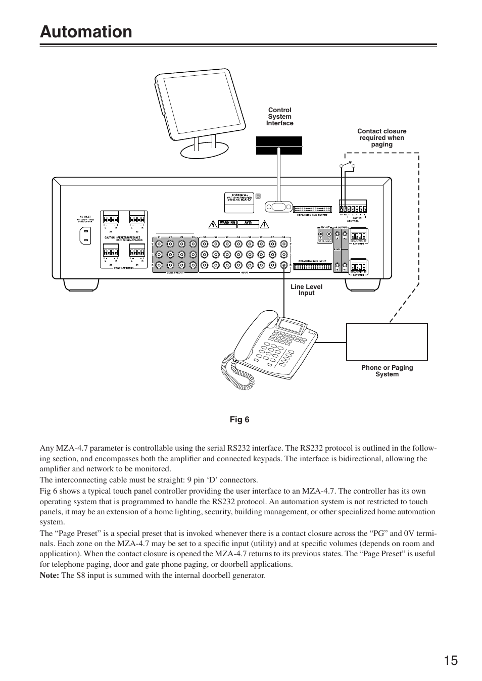 Automation | Integra MZA-4.7 User Manual | Page 15 / 28