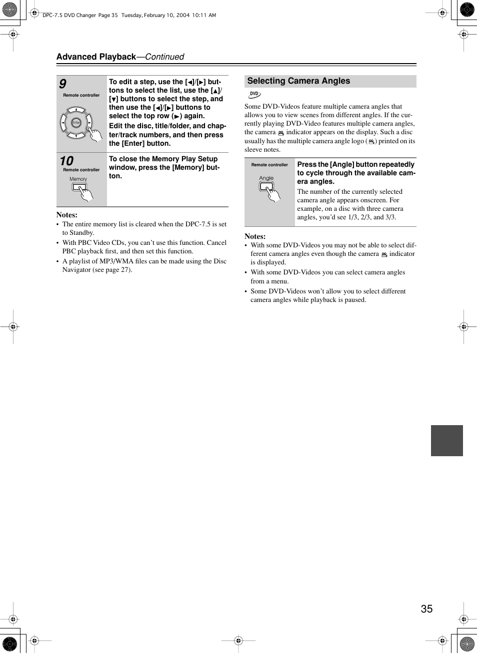 Integra DPC-7.5 User Manual | Page 35 / 48