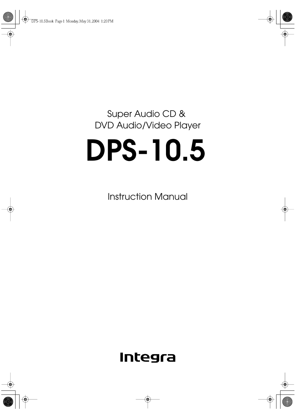 Integra DPS-10.5 User Manual | 92 pages