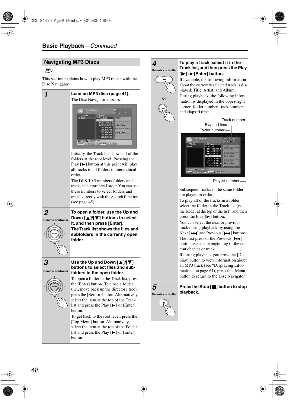 Basic playback —continued | Integra DPS-10.5 User Manual | Page 48 / 92