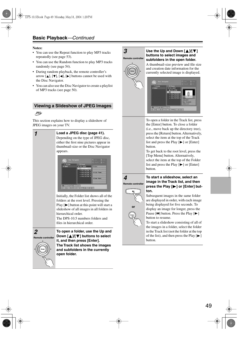 Basic playback —continued | Integra DPS-10.5 User Manual | Page 49 / 92