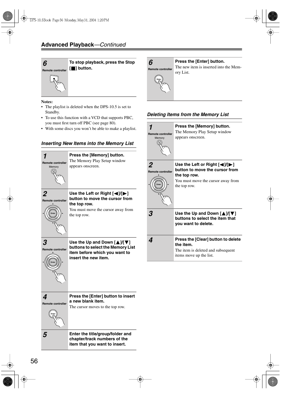 Advanced playback —continued | Integra DPS-10.5 User Manual | Page 56 / 92
