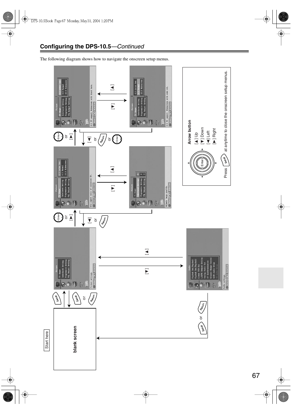 Configuring the dps-10.5 —continued | Integra DPS-10.5 User Manual | Page 67 / 92