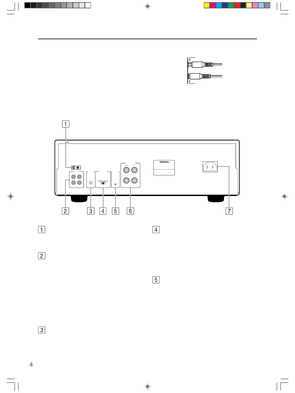 Rear panel facilities and connections, Caution, Audio in/out | Input level, Trigger, 12v trigger in | Integra ADM-2.1 User Manual | Page 4 / 8