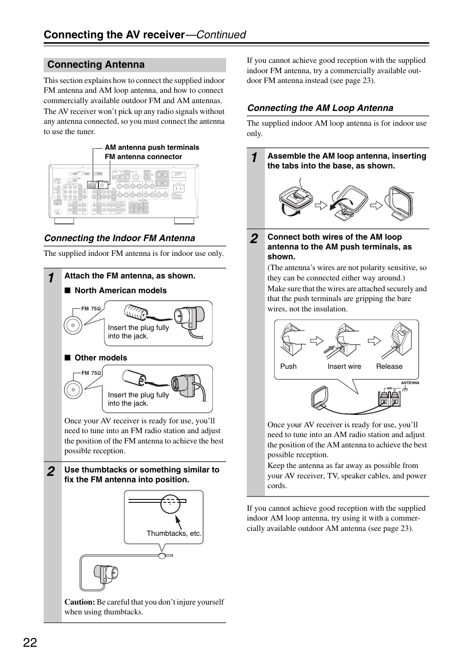 Connecting the av receiver —continued | Integra DTR-5.8 User Manual | Page 22 / 100