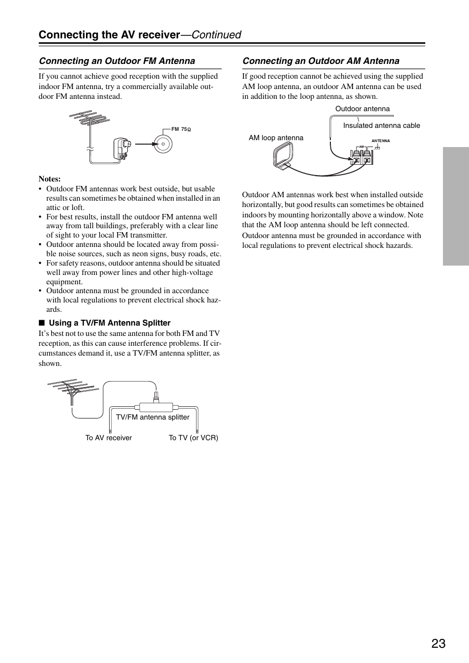 Connecting the av receiver —continued | Integra DTR-5.8 User Manual | Page 23 / 100