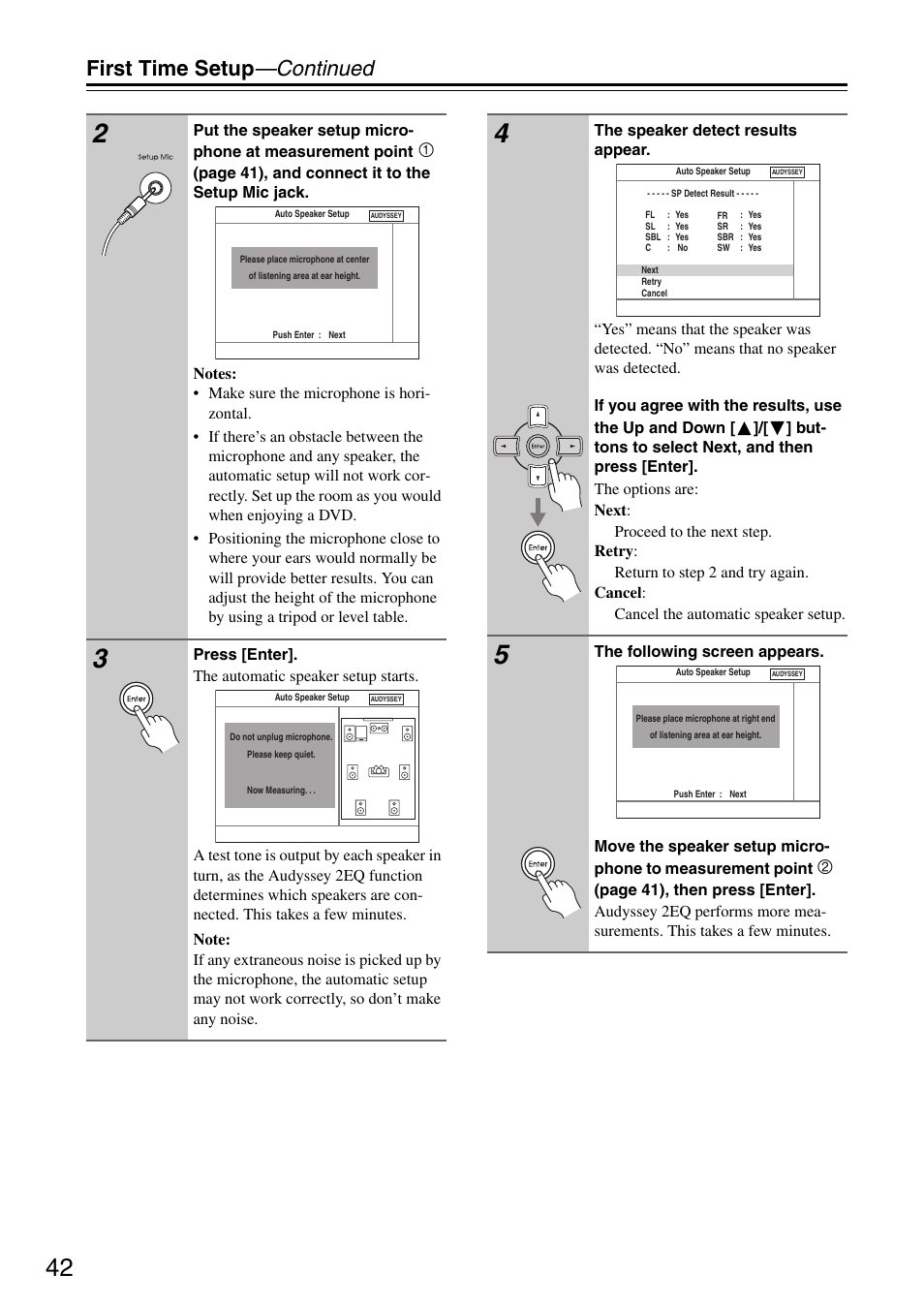 First time setup —continued | Integra DTR-5.8 User Manual | Page 42 / 100