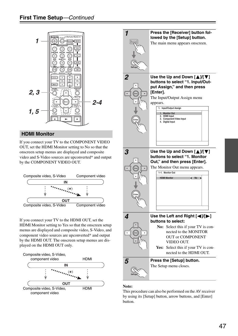 First time setup —continued | Integra DTR-5.8 User Manual | Page 47 / 100
