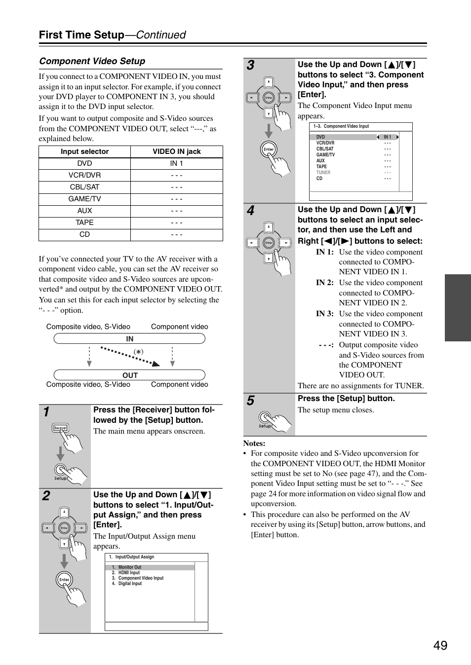 First time setup —continued | Integra DTR-5.8 User Manual | Page 49 / 100