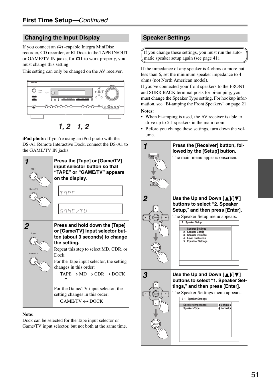 First time setup —continued | Integra DTR-5.8 User Manual | Page 51 / 100