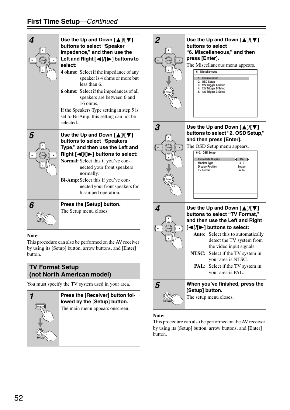 First time setup —continued | Integra DTR-5.8 User Manual | Page 52 / 100
