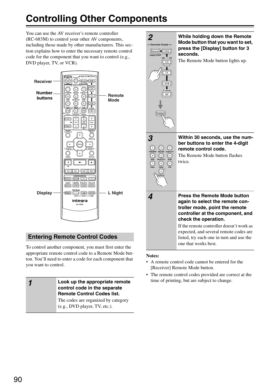 Controlling other components | Integra DTR-5.8 User Manual | Page 90 / 100