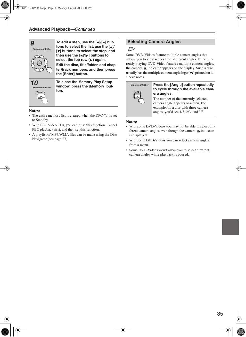 Integra DPC-7.4 User Manual | Page 35 / 48