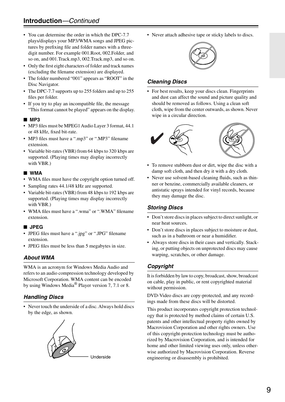 Introduction —continued | Integra DPC-7.7 User Manual | Page 9 / 56