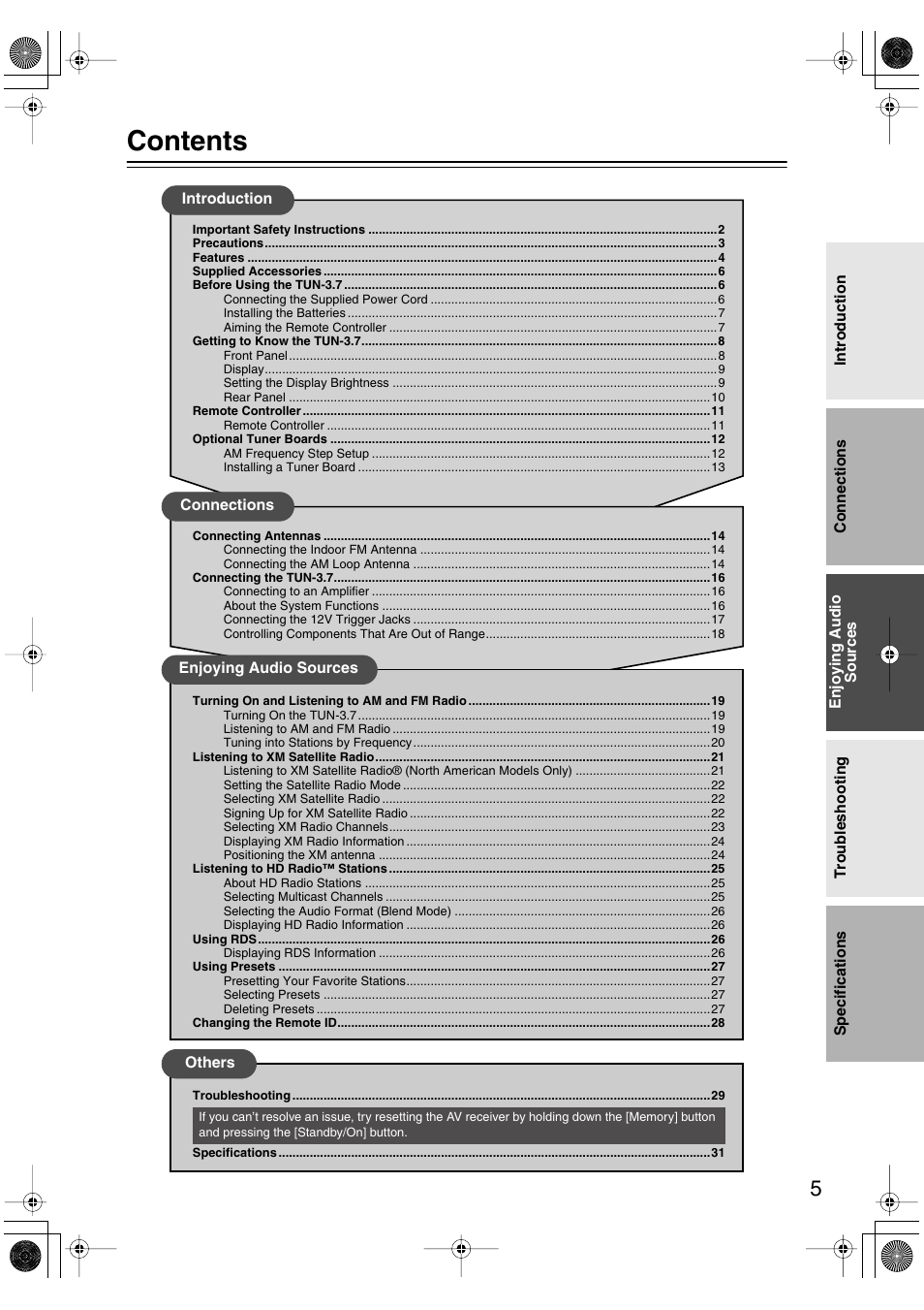 Integra TUN-3.7 User Manual | Page 5 / 32